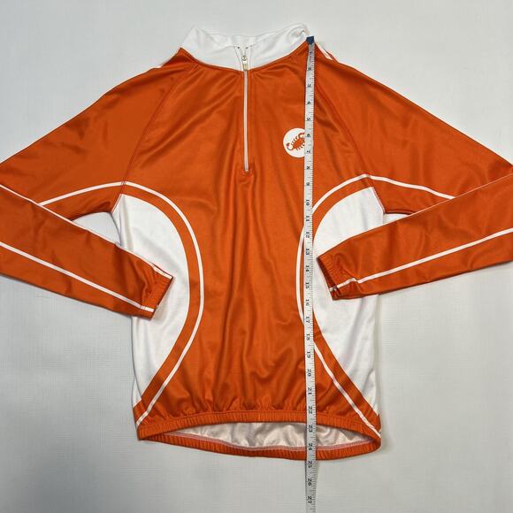 Castelli Cycling Jersey Long Sleeve Medium Orange White Polyester Road Bike Top - Picture 6 of 9
